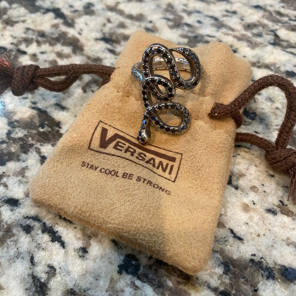 Authentic Versani Black Snake Diamond Ring - image 3